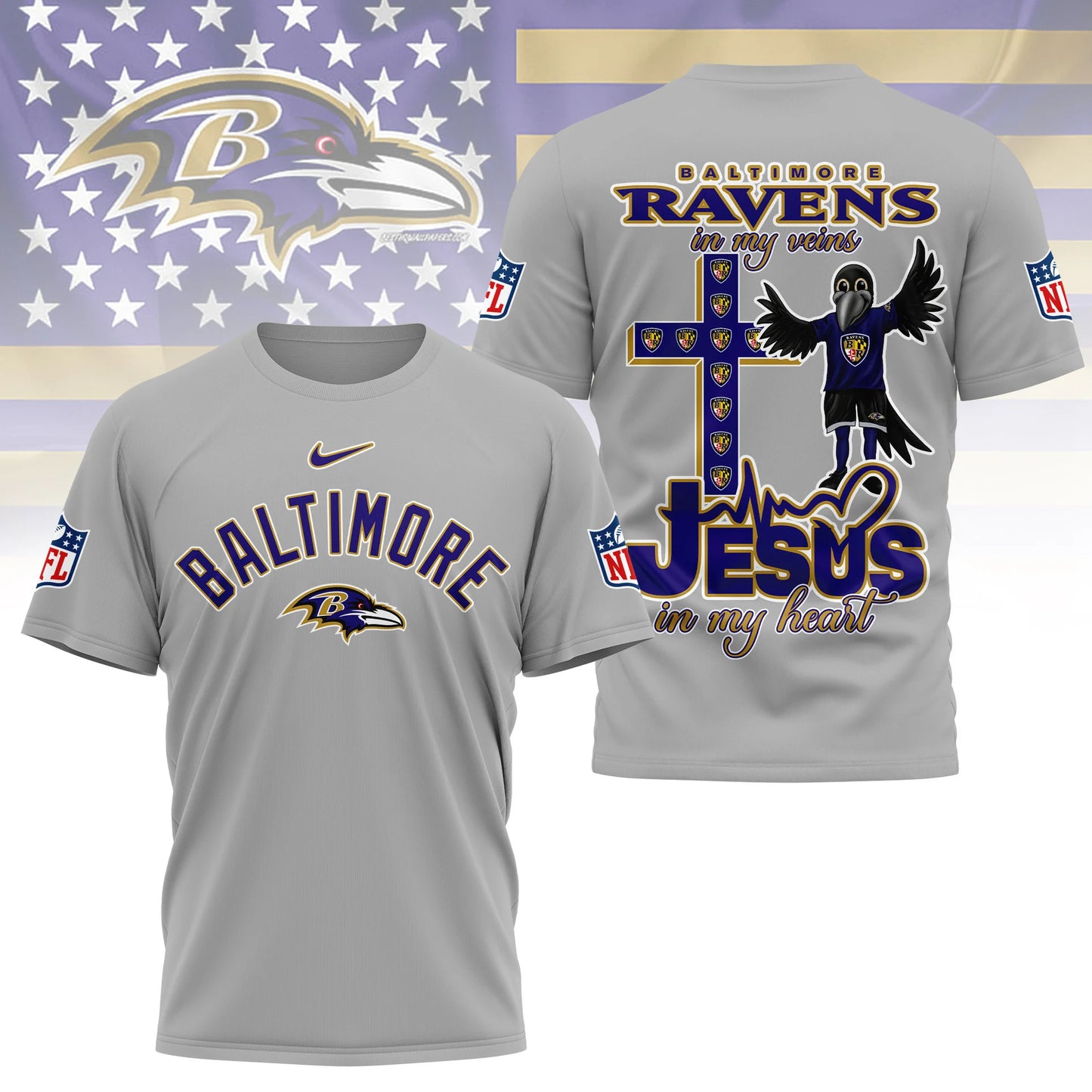 LIMITED EDITION - NEW CUSTOMIZED NFL28 BTR BALTIMORE RAVENS T-SHIRT | MULTIPLE COLORS AVAILABLE