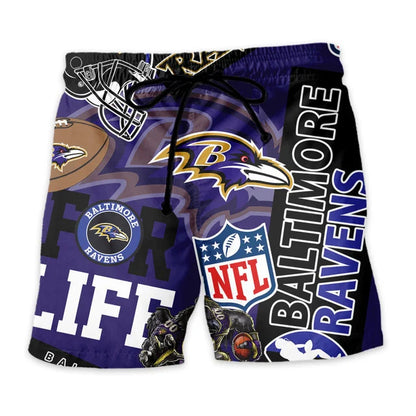 LIMITED EDITION - NEW CUSTOMIZED NFL28 BTR BALTIMORE RAVENS UNISEX HAWAIIAN SHIRT & SHORTS SET