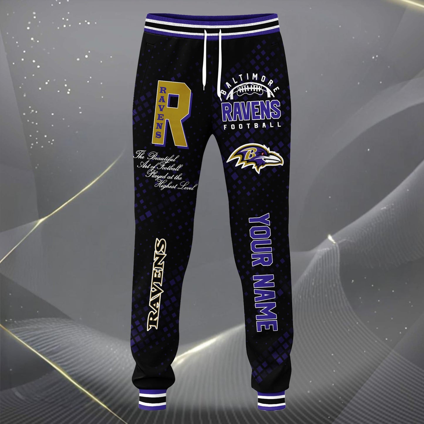 LIMITED EDITION - NEW CUSTOMIZED NFL28 BTR BALTIMORE RAVENS SATIN VARSITY JACKET & LONG PANTS
