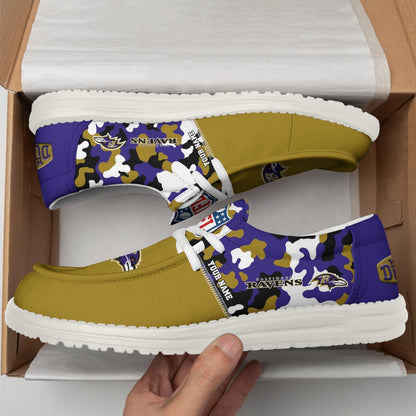 LIMITED EDITION - NEW CUSTOMIZED NFL28 BTR BALTIMORE RAVENS LOAFER SHOES