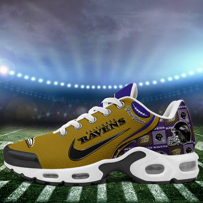 LIMITED EDITION - NEW CUSTOMIZED NFL28 BTR BALTIMORE RAVENS UNISEX AIR MAX PLUS SNEAKERS