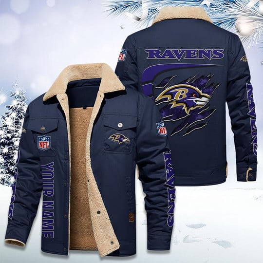 LIMITED EDITION - NEW CUSTOMIZED NFL28 BTR BALTIMORE RAVENS FLEECE JACKET