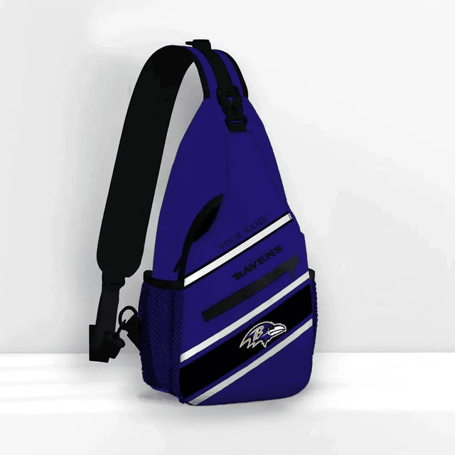 LIMITED EDITION - NEW CUSTOMIZED NFL28 BTR BALTIMORE RAVENS SLING BAG