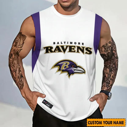 LIMITED EDITION - NEW CUSTOMIZED NFL28 BTR BALTIMORE RAVENS TANKTOP & GYM SHIRT
