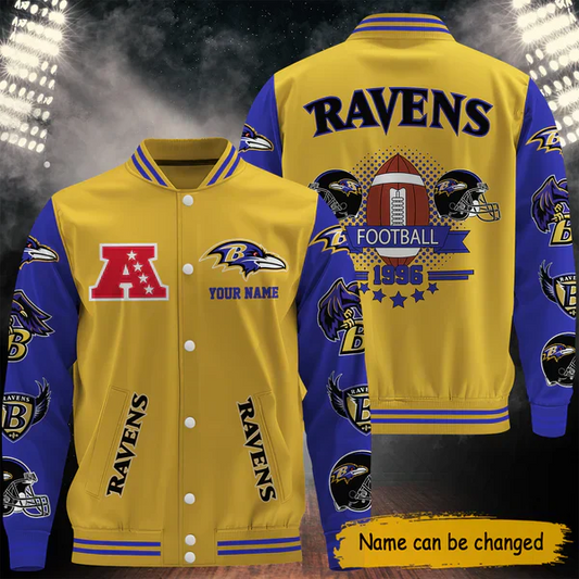 LIMITED EDITION - NEW CUSTOMIZED NFL28 BTR BALTIMORE RAVENS BASEBALL JACKET