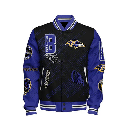LIMITED EDITION - NEW CUSTOMIZED NFL28 BTR BALTIMORE RAVENS SATIN VARSITY JACKET & BASEBALL JACKET