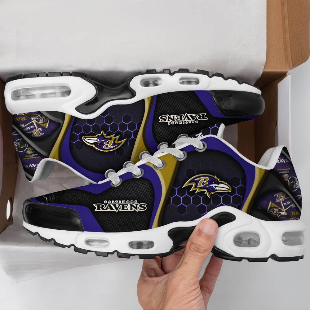 LIMITED EDITION - NEW CUSTOMIZED NFL28 BTR BALTIMORE RAVENS UNISEX AIR MAX PLUS SNEAKERS