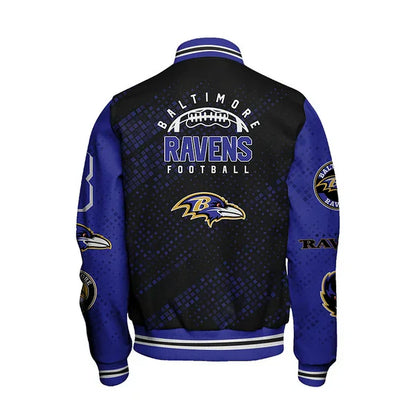 LIMITED EDITION - NEW CUSTOMIZED NFL28 BTR BALTIMORE RAVENS SATIN VARSITY JACKET & BASEBALL JACKET