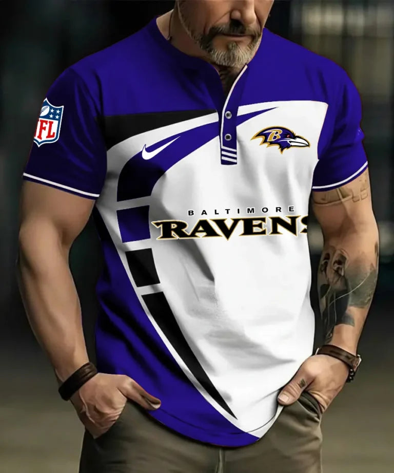 LIMITED EDITION - NEW CUSTOMIZED NFL28 BTR BALTIMORE RAVENS POLO SHIRT