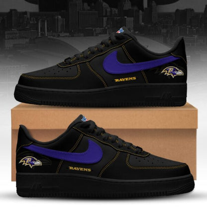 LIMITED EDITION - NEW CUSTOMIZED NFL28 BTR BALTIMORE RAVENS AF1 SNEAKERS