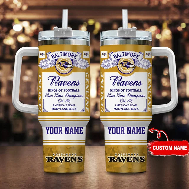 LIMITED EDITION - NEW CUSTOMIZED NFL28 BTR BALTIMORE RAVENS TUMBLER CUP