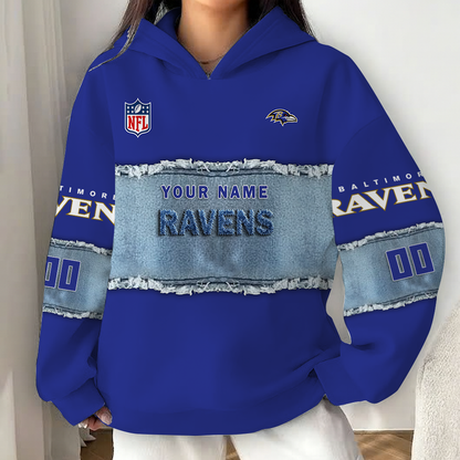 LIMITED EDITION - NEW CUSTOMIZED NFL28 BTR BALTIMORE RAVENS UNISEX HOODIE