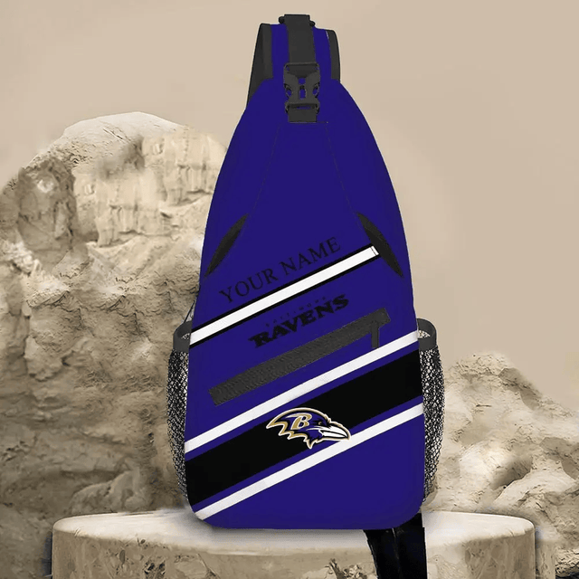 LIMITED EDITION - NEW CUSTOMIZED NFL28 BTR BALTIMORE RAVENS SLING BAG