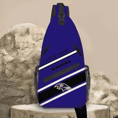 LIMITED EDITION - NEW CUSTOMIZED NFL28 BTR BALTIMORE RAVENS SLING BAG