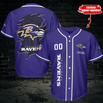 LIMITED EDITION - NEW CUSTOMIZED NFL28 BTR BALTIMORE RAVENS BASEBALL JERSEY