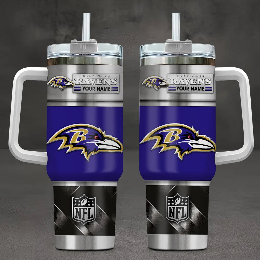 LIMITED EDITION - NEW CUSTOMIZED NFL28 BTR BALTIMORE RAVENS TUMBLER CUP