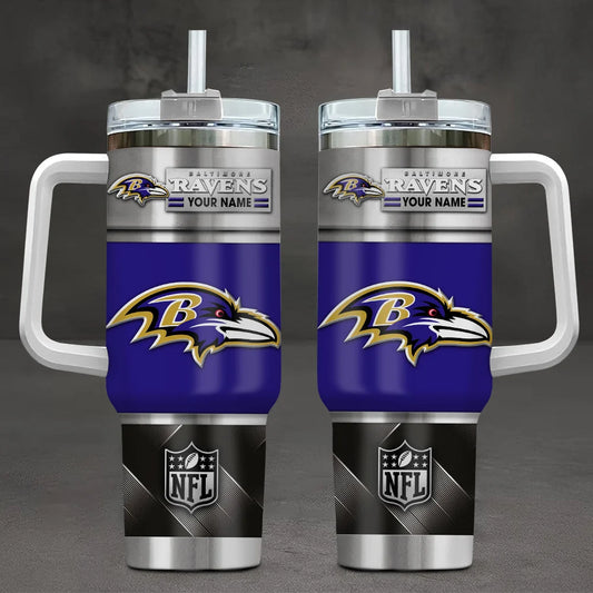 LIMITED EDITION - NEW CUSTOMIZED NFL28 BTR BALTIMORE RAVENS TUMBLER CUP