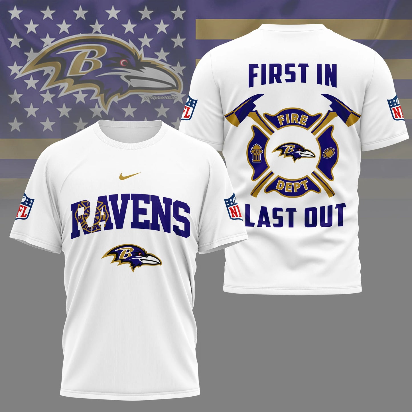 LIMITED EDITION - NEW CUSTOMIZED NFL28 BTR BALTIMORE RAVENS T-SHIRT | MULTIPLE COLORS AVAILABLE