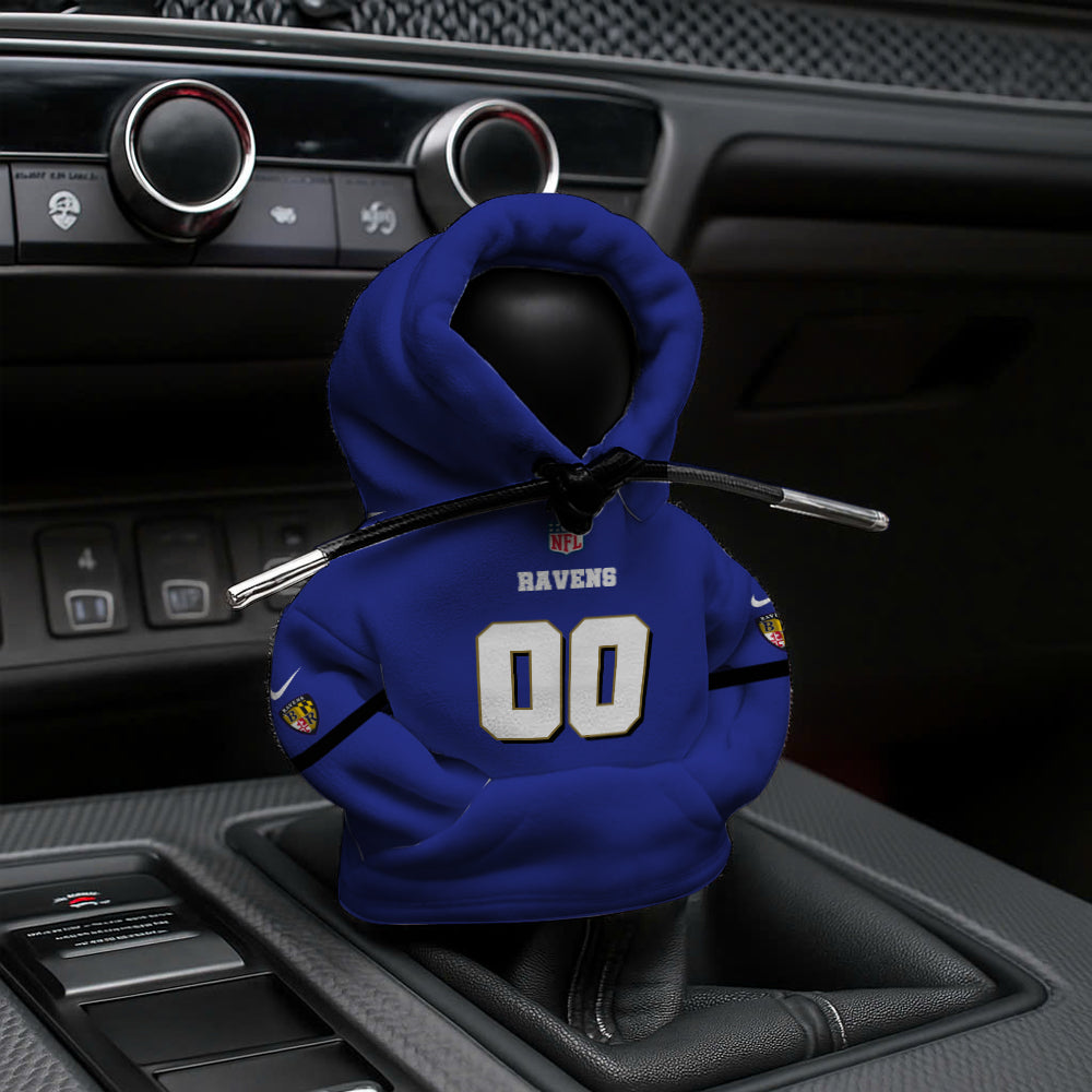 LIMITED EDITION - NEW CUSTOMIZED NFL28 BTR BALTIMORE RAVENS AUTOMOTIVE HOODIE SHIFT KNOB COVER