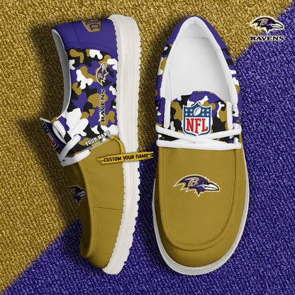 LIMITED EDITION - NEW CUSTOMIZED NFL28 BTR BALTIMORE RAVENS LOAFER SHOES