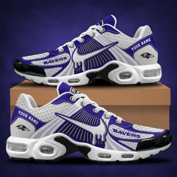 LIMITED EDITION - NEW CUSTOMIZED NFL28 BTR BALTIMORE RAVENS UNISEX AIR MAX PLUS SNEAKERS