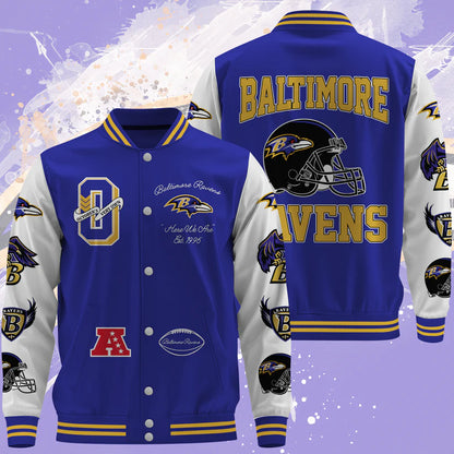 LIMITED EDITION - NEW CUSTOMIZED NFL28 BTR BALTIMORE RAVENS BASEBALL JACKET