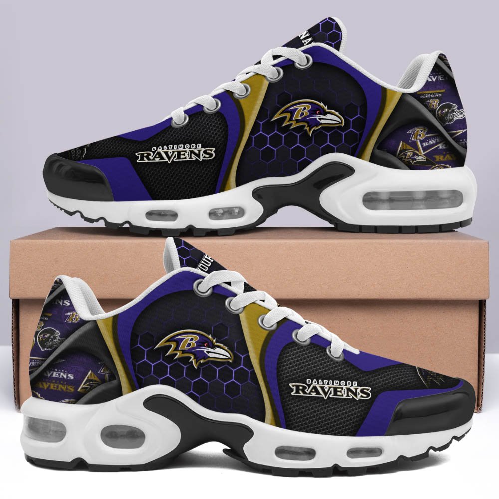 LIMITED EDITION - NEW CUSTOMIZED NFL28 BTR BALTIMORE RAVENS UNISEX AIR MAX PLUS SNEAKERS