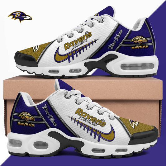 LIMITED EDITION - NEW CUSTOMIZED NFL28 BTR BALTIMORE RAVENS UNISEX AIR MAX PLUS SNEAKERS