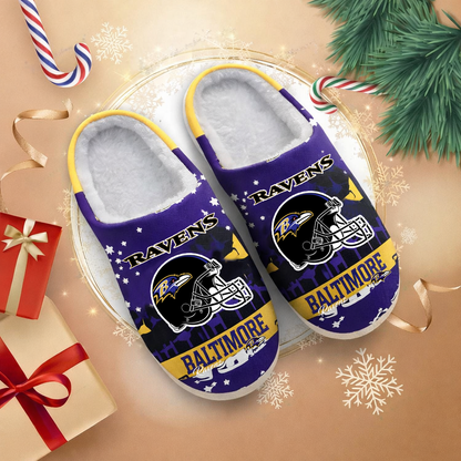 LIMITED EDITION - NEW CUSTOMIZED NFL28 BTR BALTIMORE RAVENS FOAM SLIPPERS