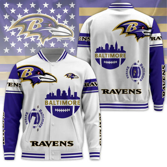 LIMITED EDITION - NEW CUSTOMIZED NFL28 BTR BALTIMORE RAVENS BASEBALL JACKET