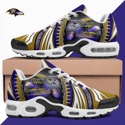 LIMITED EDITION - NEW CUSTOMIZED NFL28 BTR BALTIMORE RAVENS UNISEX AIR MAX PLUS SNEAKERS
