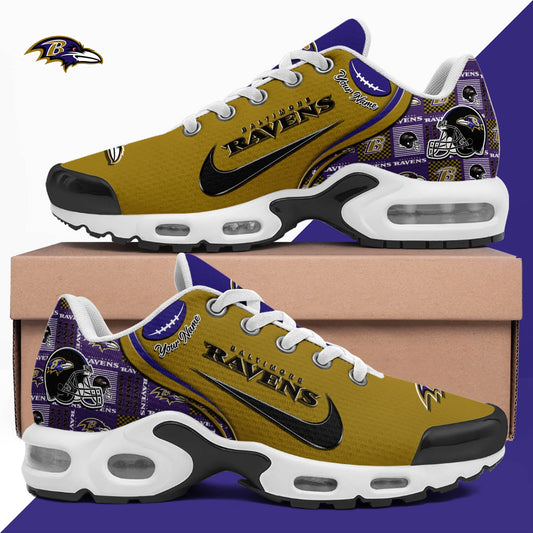 LIMITED EDITION - NEW CUSTOMIZED NFL28 BTR BALTIMORE RAVENS UNISEX AIR MAX PLUS SNEAKERS