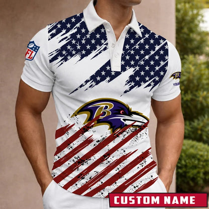 LIMITED EDITION - NEW CUSTOMIZED NFL28 BTR BALTIMORE RAVENS POLO SHIRT