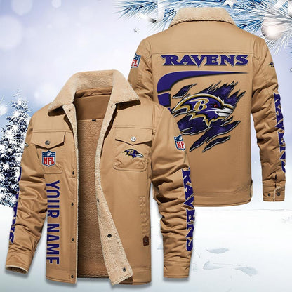 LIMITED EDITION - NEW CUSTOMIZED NFL28 BTR BALTIMORE RAVENS FLEECE JACKET