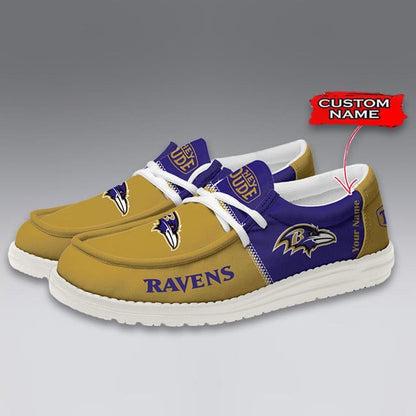 LIMITED EDITION - NEW CUSTOMIZED NFL28 BTR BALTIMORE RAVENS LOAFER SHOES