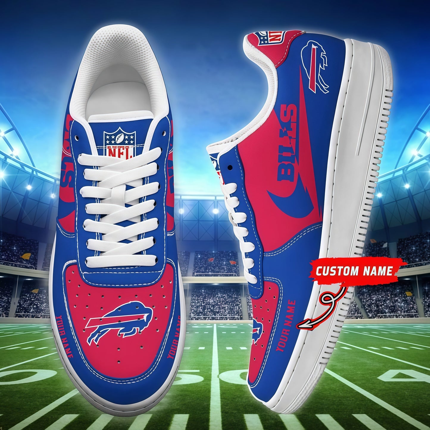[SPECIAL OFFER] NEW CUSTOMIZED NFL03 BFB BUFFALO BILLS AF1 SNEAKERS