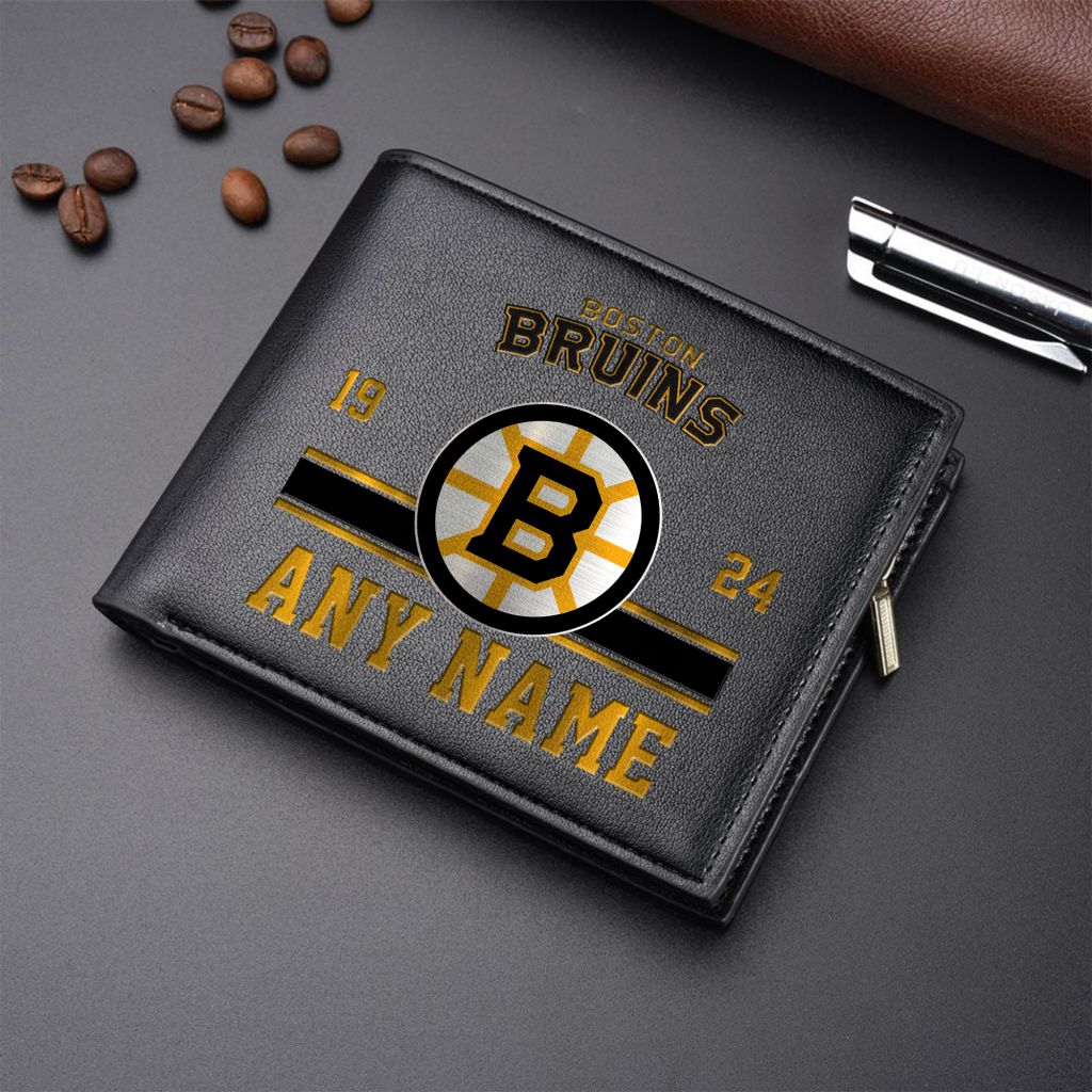 LIMITED EDITION - NEW CUSTOMIZED NHL02 BTB BOSTON BRUINS  LEATHER WALLET