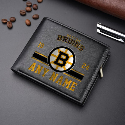 LIMITED EDITION - NEW CUSTOMIZED NHL02 BTB BOSTON BRUINS  LEATHER WALLET