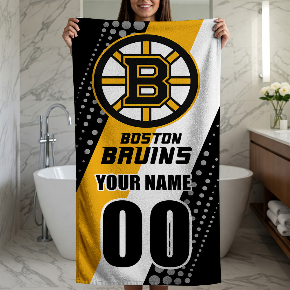 LIMITED EDITION - NEW CUSTOMIZED NHL02 BTB BOSTON BRUINS BEACH & BATH TOWEL