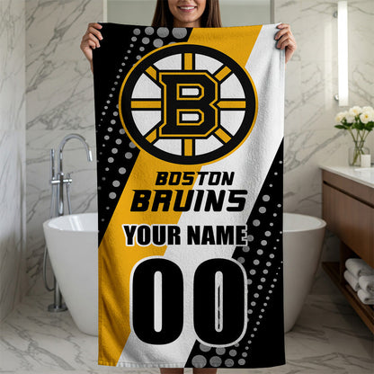 LIMITED EDITION - NEW CUSTOMIZED NHL02 BTB BOSTON BRUINS BEACH & BATH TOWEL