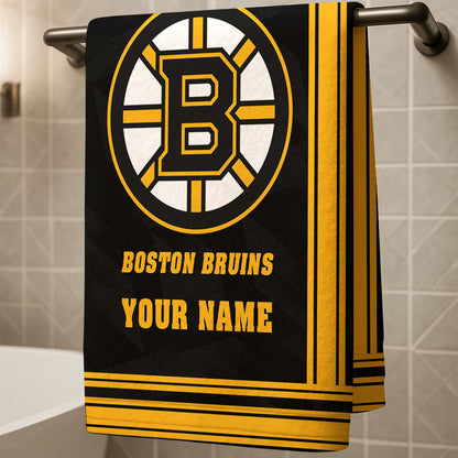 LIMITED EDITION - NEW CUSTOMIZED NHL18 BTB BOSTON BRUINS BEACH & BATH TOWEL