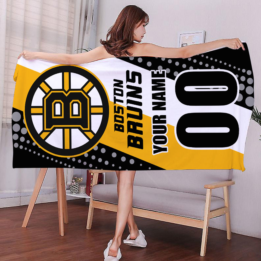 LIMITED EDITION - NEW CUSTOMIZED NHL02 BTB BOSTON BRUINS BEACH & BATH TOWEL