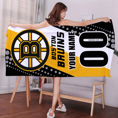 LIMITED EDITION - NEW CUSTOMIZED NHL02 BTB BOSTON BRUINS BEACH & BATH TOWEL