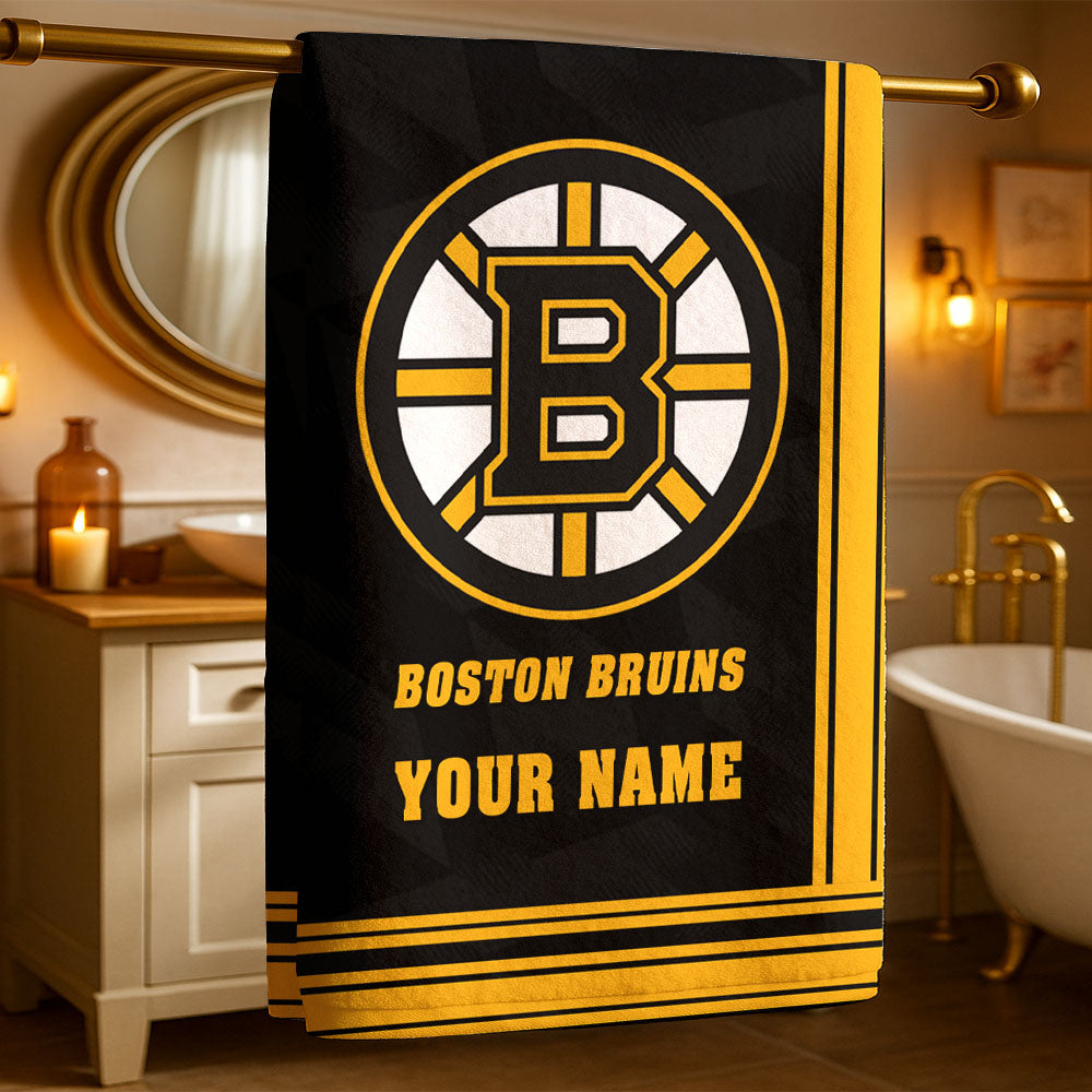 LIMITED EDITION - NEW CUSTOMIZED NHL18 BTB BOSTON BRUINS BEACH & BATH TOWEL