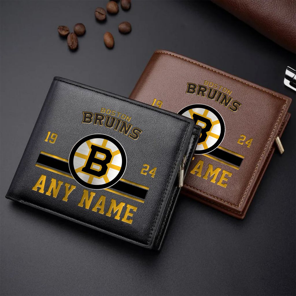 LIMITED EDITION - NEW CUSTOMIZED NHL02 BTB BOSTON BRUINS  LEATHER WALLET