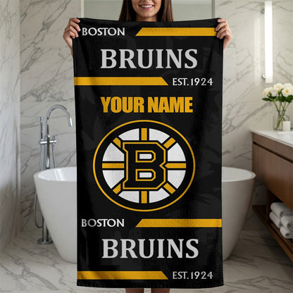 LIMITED EDITION - NEW CUSTOMIZED NHL18 BTB BOSTON BRUINS BEACH & BATH TOWEL
