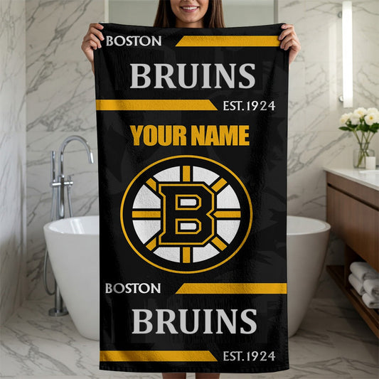 LIMITED EDITION - NEW CUSTOMIZED NHL18 BTB BOSTON BRUINS BEACH & BATH TOWEL
