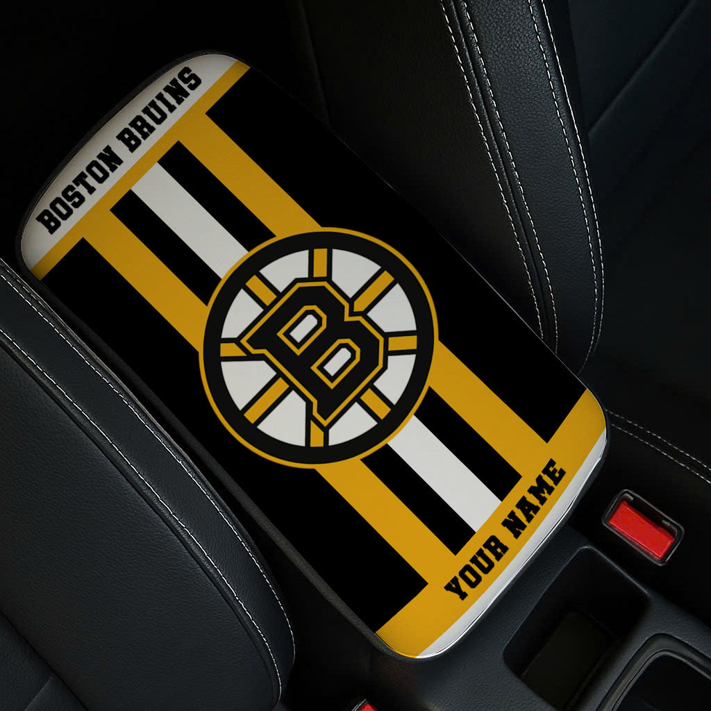 LIMITED EDITION - NEW CUSTOMIZED NHL18 BTB BOSTON BRUINS CAR ARMREST PAD COVER