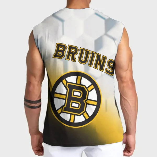 LIMITED EDITION - NEW CUSTOMIZED NHL02 BTB BOSTON BRUINS TANK TOP & GYM SHIRT