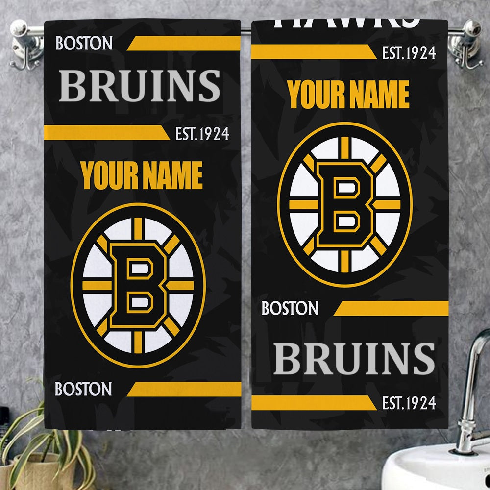 LIMITED EDITION - NEW CUSTOMIZED NHL18 BTB BOSTON BRUINS BEACH & BATH TOWEL